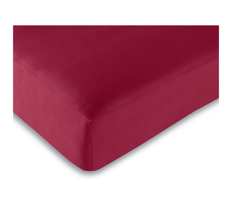 Drap Housse 57 Fils/cm² - Rouge - 160x200 Cm