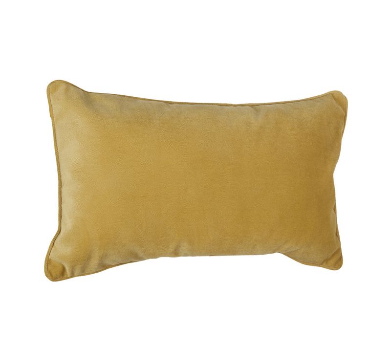 Coussin "lilou" Effet Velours 30 X 50 Cm - Jaune - 30x50 Cm