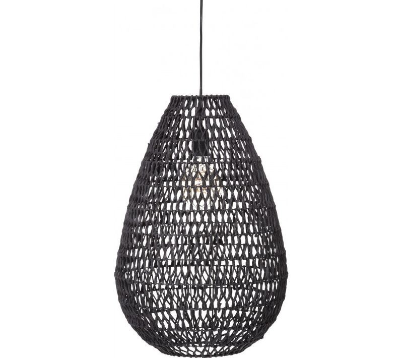 Suspension "etel" Métal et Papier Diamètre 38 Cm - Noir - 31x31x31 Cm