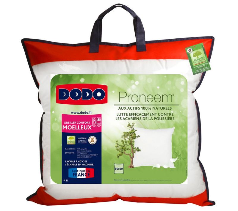 Oreiller Moelleux Antiacariens Proneem® Fibre Volupt'air® Dodo