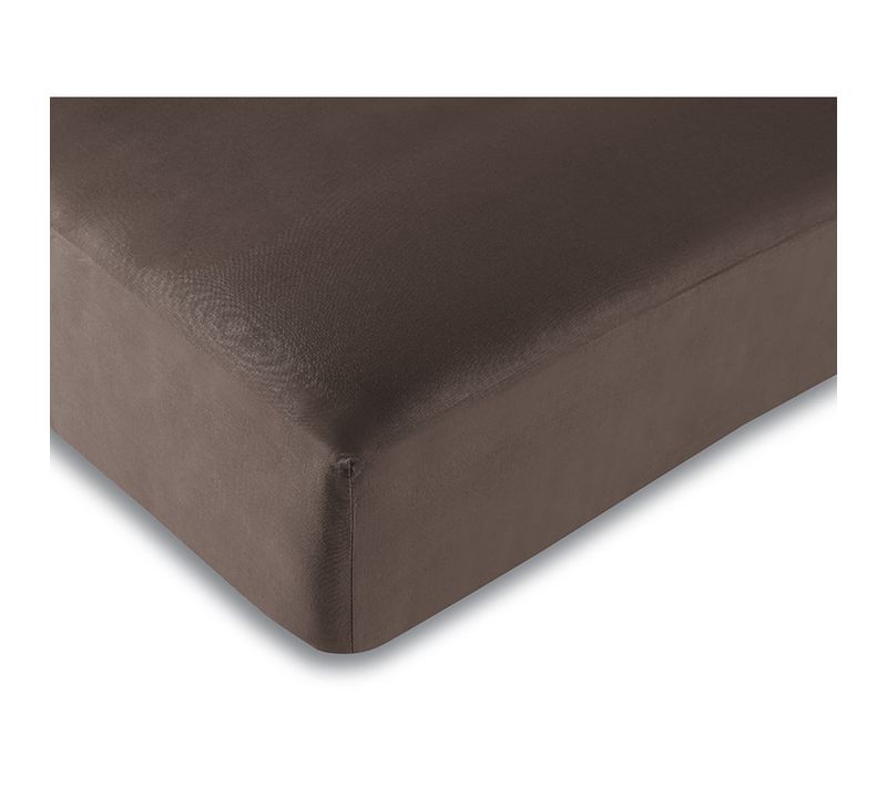 Drap Housse Choco 160 X 200 Cm / 100% Coton / 57 Fils/cm² - Marron - 160x200 Cm