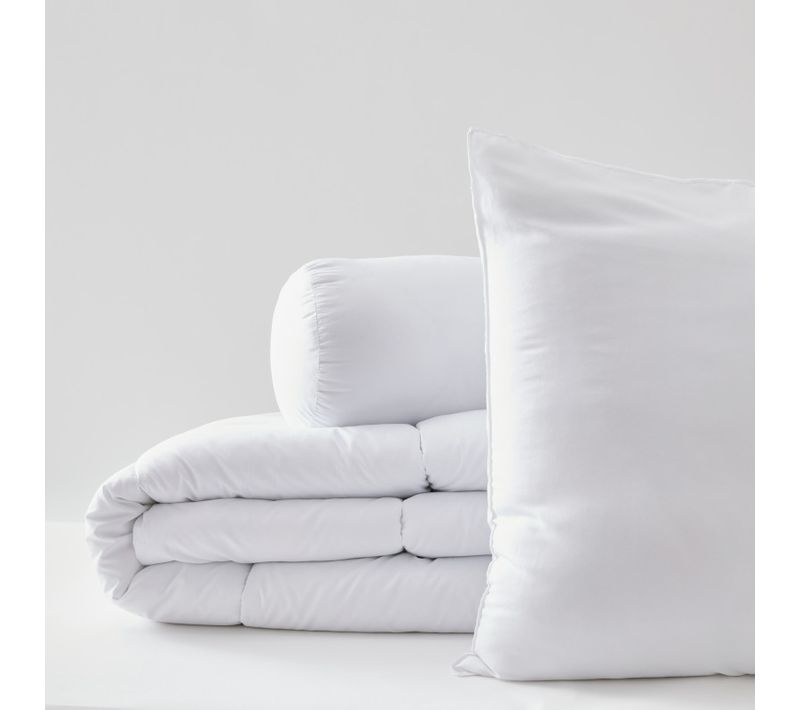 Pack Couette Cm + Oreiller 60 X 60 + Polochon 90 Gamme "douceur" Soft et Care - Blanc - 60x60 Cm