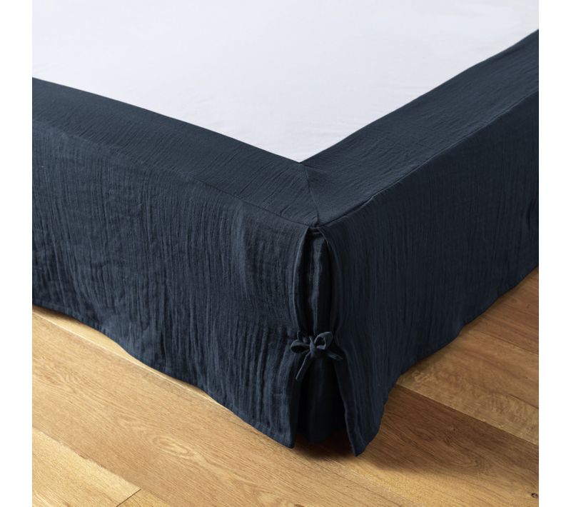 Cache-sommier "gaïa"- "gaze De Coton" - Gaïa Minuit - 160 X 200 Cm