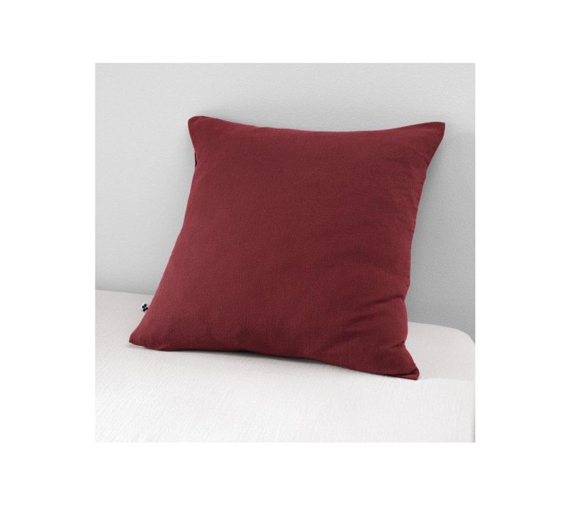 Taie D'oreiller "gaïa" "gaze De Coton" - Rouge - 60x60 Cm
