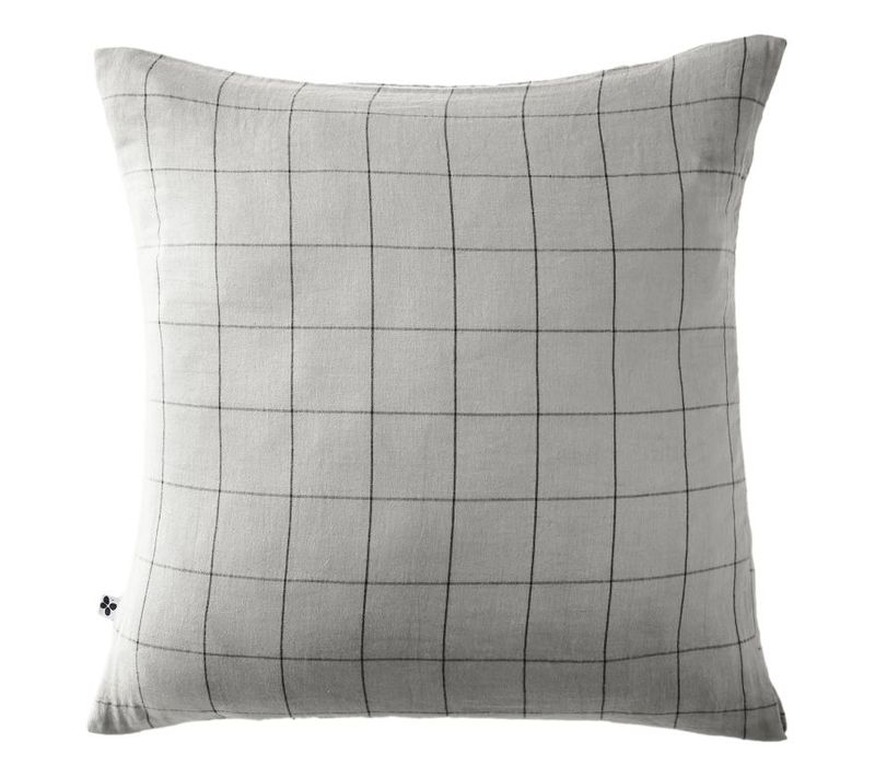 Taie D'oreiller Tissé-teint Grands Carreaux Déco Gaïa Match 60 X 60 Cm et 50 X 70 Cm Gaze De Coton