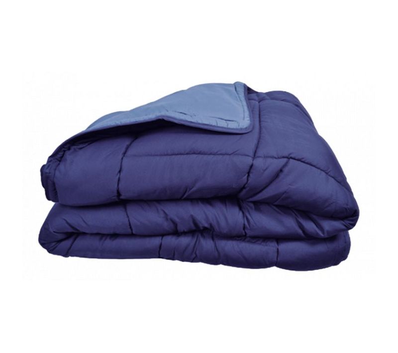 Couette Chaude Bicolore Gamme Microfibre Cocoon Non Feu -  Bleu - 220x240 Cm