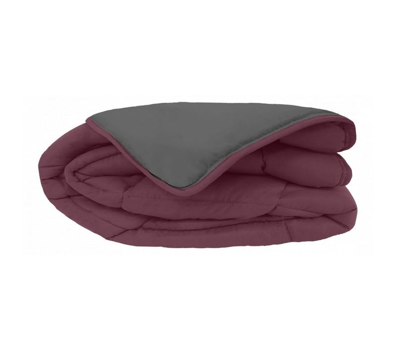 Couette Chaude Bicolore Gamme Microfibre Cocoon Non Feu -  Violet - 200x200 Cm