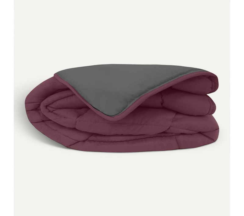 Couette Chaude Bicolore Gamme Microfibre Cocoon Non Feu - Violet - 160x220 Cm