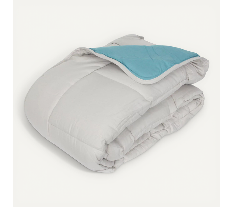 Couette Chaude Bicolore Gamme Microfibre Cocoon Non Feu - Gris - 200x200 Cm