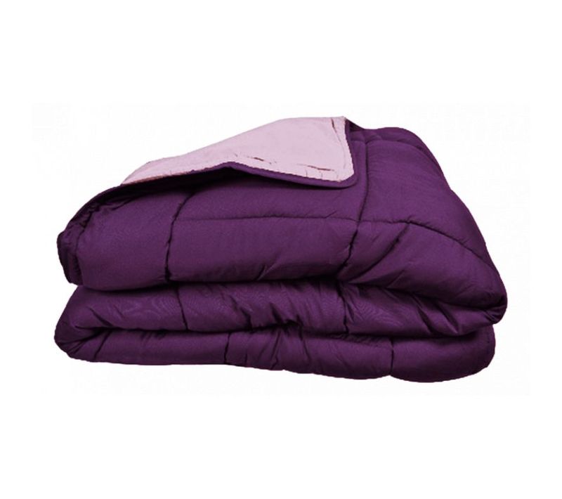 Couette Chaude Bicolore Gamme Microfibre Cocoon Non Feu -  Violet - 200x200 Cm