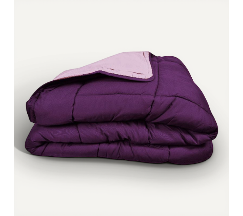 Couette Chaude Bicolore Gamme Microfibre Cocoon Non Feu - Violet - 220x240 Cm