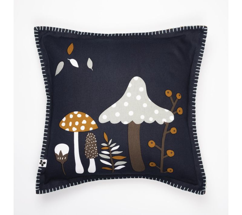 Coussin Déco Déhoussable Réversible Gamme "minots" 100% Coton - Noir - 40x40 Cm