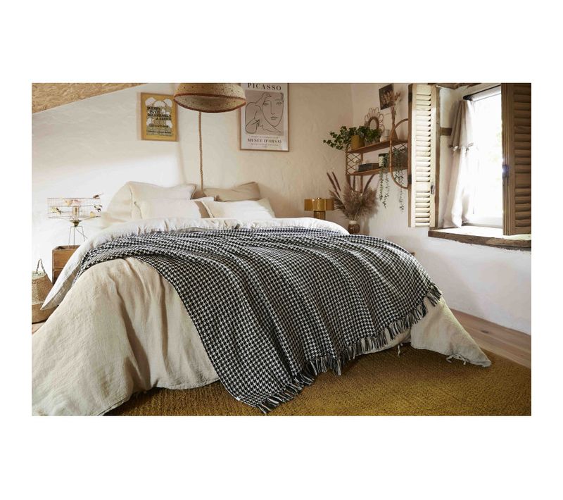 Plaid À Franges Tissé Teint "gaspard" - Multicolor - 180x220 Cm