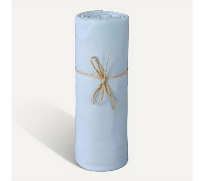 Drap Housse Lit Bébé 60 X 120 Cm / 100% Coton / 57 Fils/cm² - Bleu - 60x120 Cm