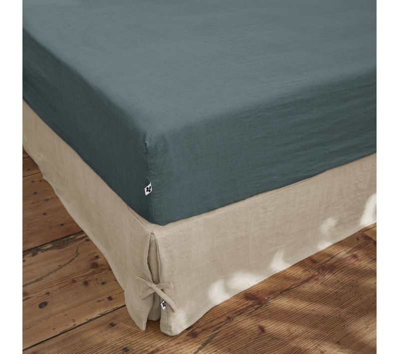 Drap Housse "soline" Lin Lavé - Gris - 180x200 Cm