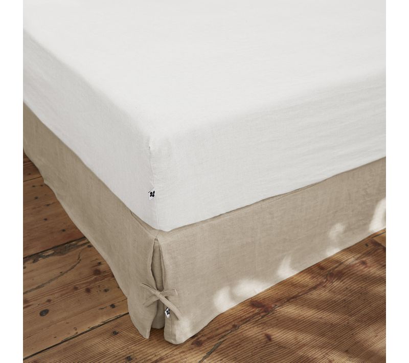 Drap Housse "soline" Lin Lavé - Blanc - 180x200 Cm