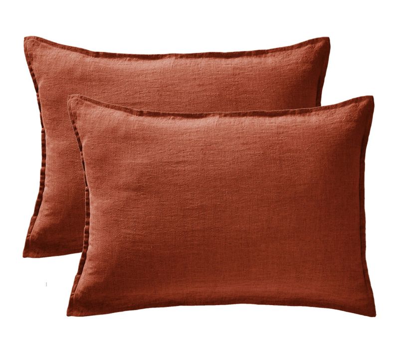 Lot De 2 Taies D'oreiller "soline" 60 X 60 Cm et 50 X 70 Cm "lin Lavé"