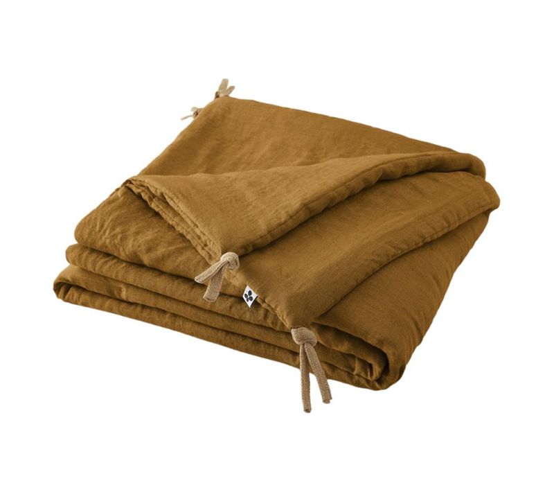 Edredon Ou Bout De Lit Matelassé 90 X 200 Cm "soline" Lin Lavé