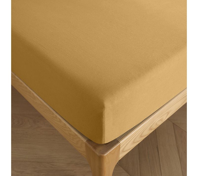 Drap Housse 200 X 200 Cm Bonnet 30 Cm "prémium" Pour Lit 2 Places King Size - Orange - 200x200+30 Cm