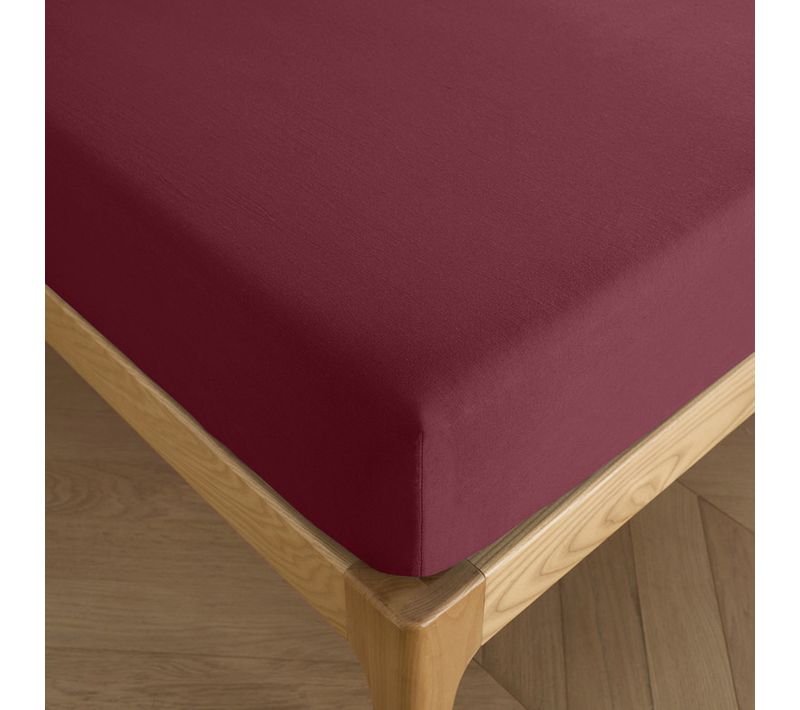 Drap Housse 180 X 200 Cm Bonnet 30 Cm "prémium" Pour Lit 2 Places King Size - Rouge - 180x200+30 Cm