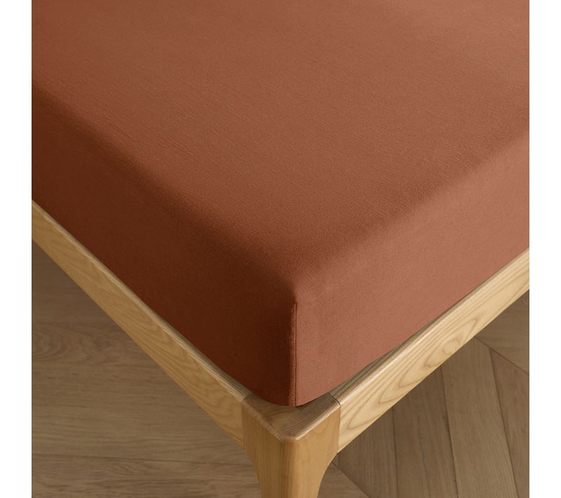 Drap Housse 200 X 200 Cm Bonnet 30 Cm "prémium" Pour Lit 2 Places King Size - Rouge - 200x200+30 Cm