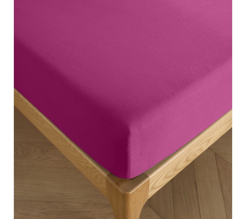 Drap Housse 160 X 200 Cm Bonnet 30 Cm "prémium" Pour Lit 2 Places - Rouge - 160x200+30 Cm