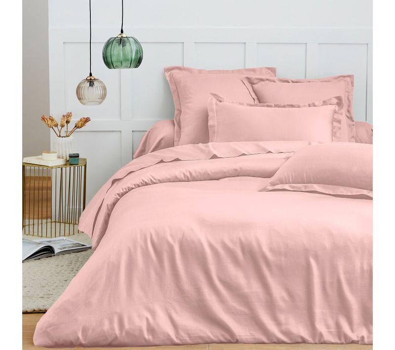 Housse De Couette 240 X 220 Cm "prémium" Pour Lit 2 Places - Rose - 240x220 Cm