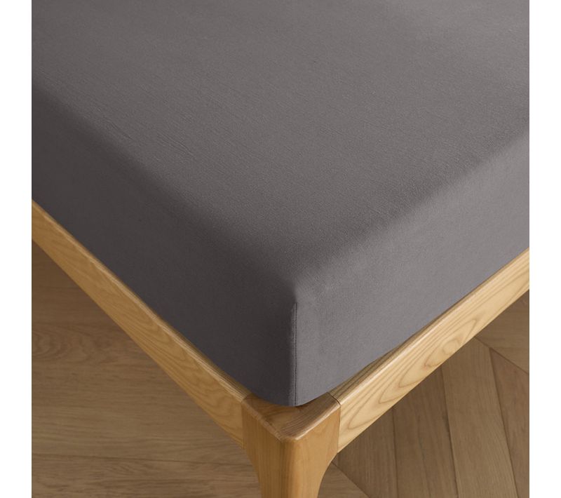Drap Housse 180 X 200 Cm Bonnet 30 Cm "prémium" Pour Lit 2 Places King Size - Gris - 180x200+30 Cm