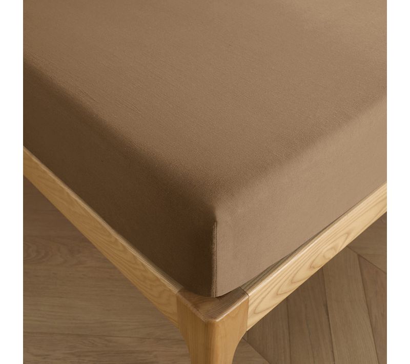 Drap Housse 200 X 200 Cm Bonnet 30 Cm "prémium" Pour Lit 2 Places King Size - Taupe - 200x200+30 Cm