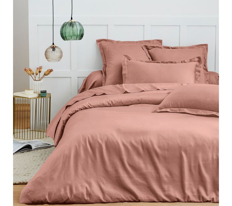 Housse De Couette 260 X 240 Cm "prémium" Pour Lit 2 Places King Size - Rose - 260x240 Cm