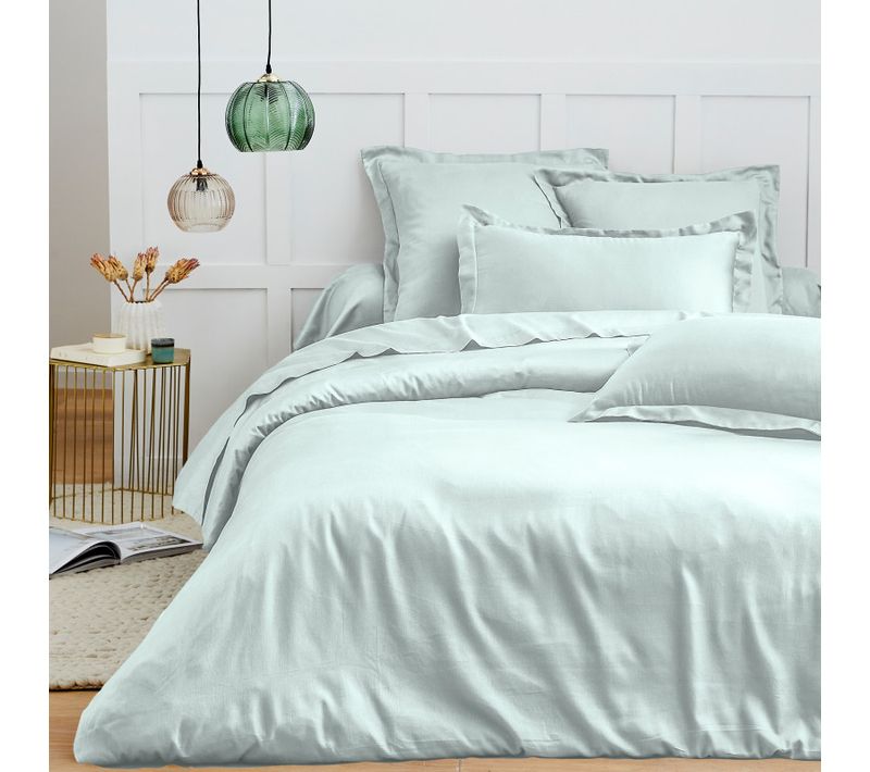Housse De Couette 260 X 240 Cm "prémium" Pour Lit 2 Places King Size - Vert Clair - 260x240 Cm