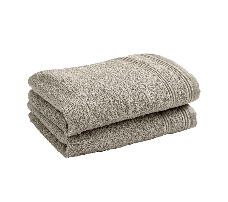 Lot De 2 Serviettes Invité "spa" 30 X 50 Cm / 400 Gr/m² - Beige - 30x50 Cm