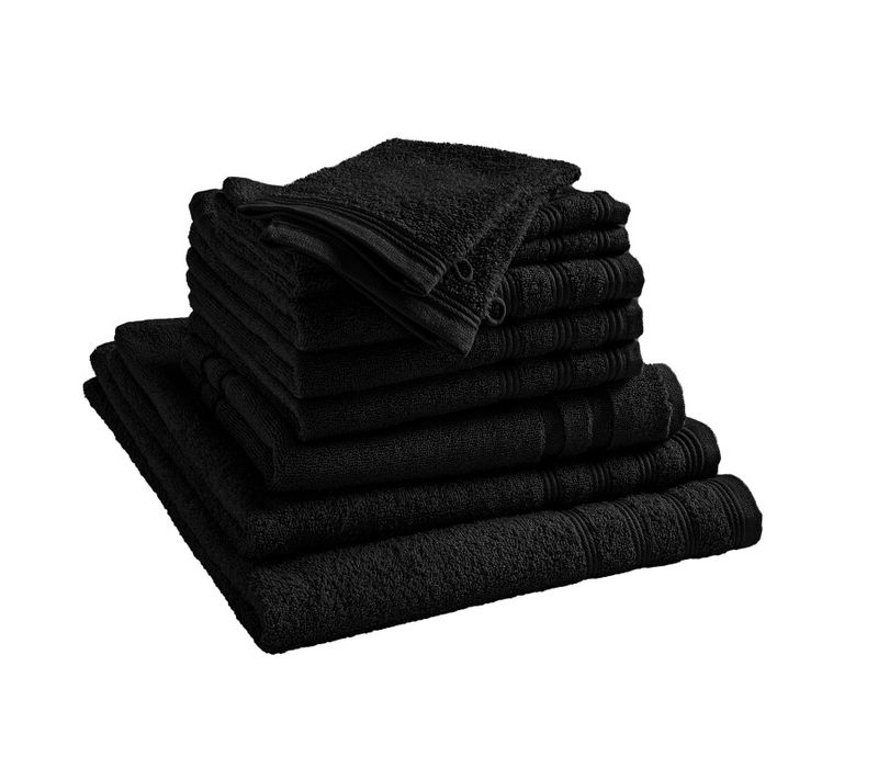 Pack Complet 10 Pièces "spa" Salle De Bain / 400 Gr/m² - Noir