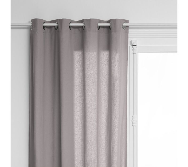 Rideau D'ameublement "anjali" En Coton 135 X 240 Cm - Gris - 135x240 Cm