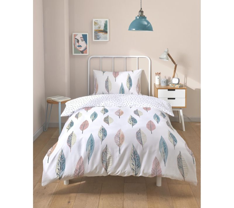 Parure De Couette "flynn" 100% Coton / 57 Fils/cm² - Blanc - 140x200 Cm