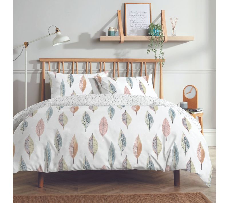 Parure De Couette "flynn" 100% Coton / 57 Fils/cm² - Blanc - 220x240 Cm