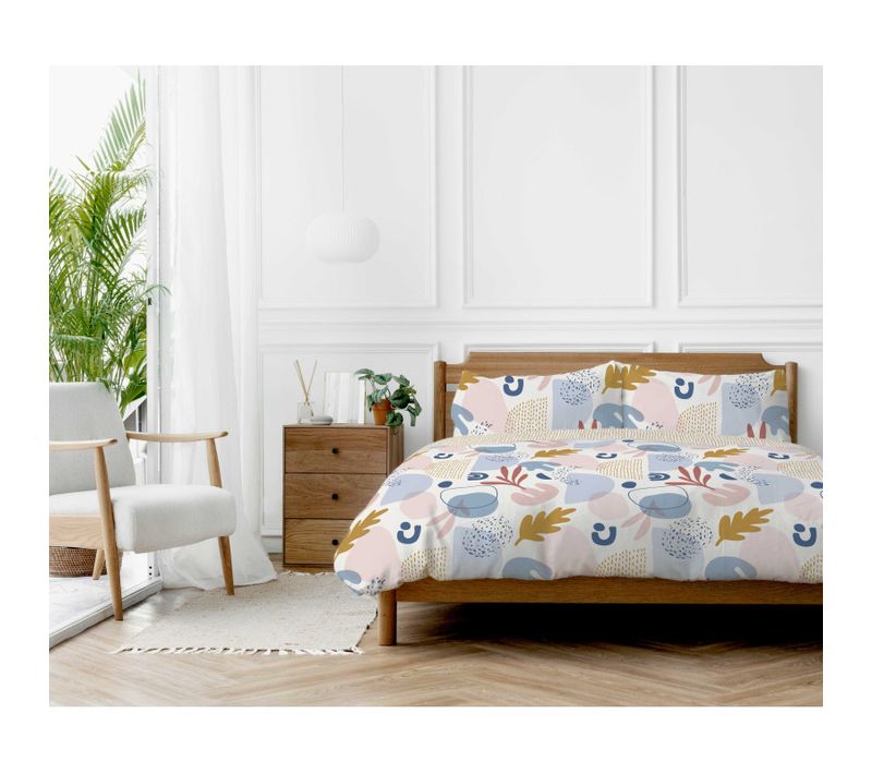 Parure De Couette "anisa" 100% Coton / 57 Fils/cm² - Vert - 240x260 Cm