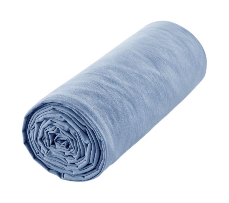 Drap Housse "drift" Pur Coton Teint Lavé 57 Fils/cm² - Bleu - 90x190 Cm