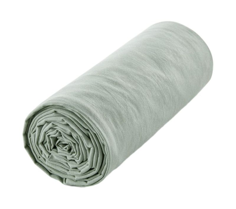Drap Housse "drift" Pur Coton Teint Lavé 57 Fils/cm² - Vert - 180x200 Cm