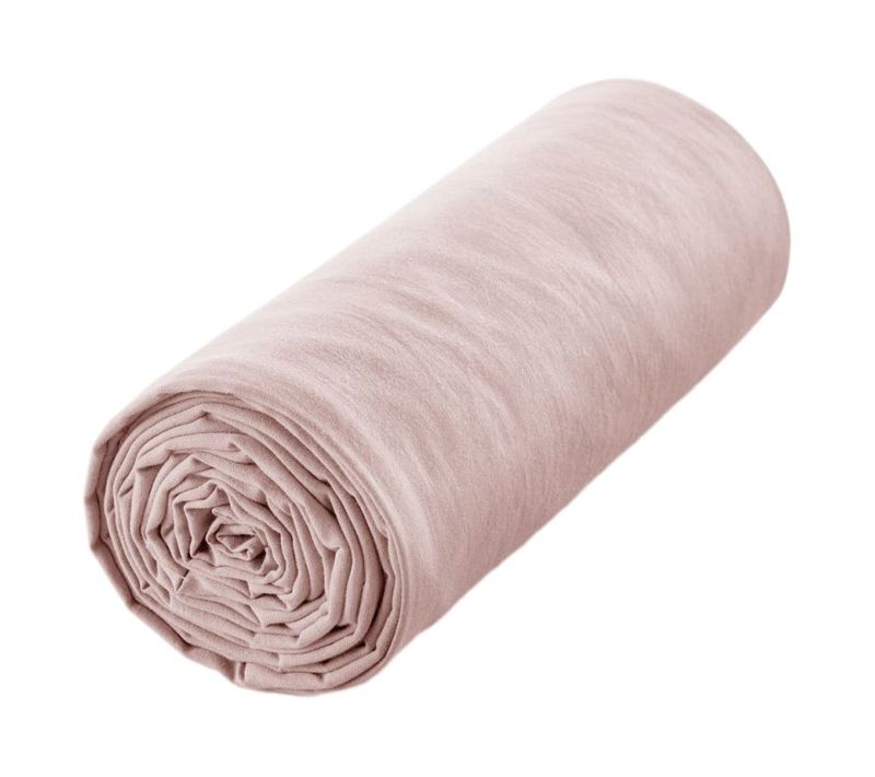 Drap Housse "drift" Pur Coton Teint Lavé 57 Fils/cm² - Rose - 180x200 Cm