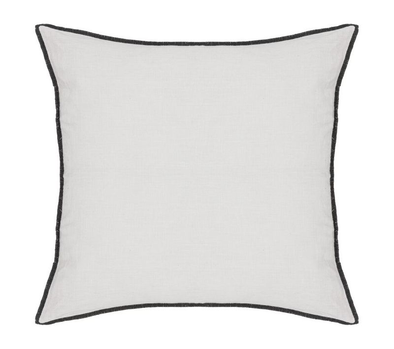 Coussin Coton Et Lin Déhoussable "linah" 45 X 45 Cm  Atmosphera - Blanc - 45x45 Cm