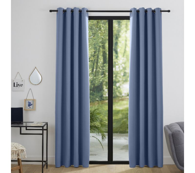 Lot De 2 Rideaux Occultant 140 X 260 Cm "night" Bleuet - Bleu - 140x260 Cm