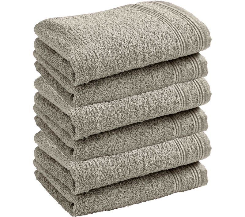 Lot De 6 Serviettes Invité éponge "spa" 30 X 50 Cm / 400 Gr/m² - Beige - 30x50 Cm