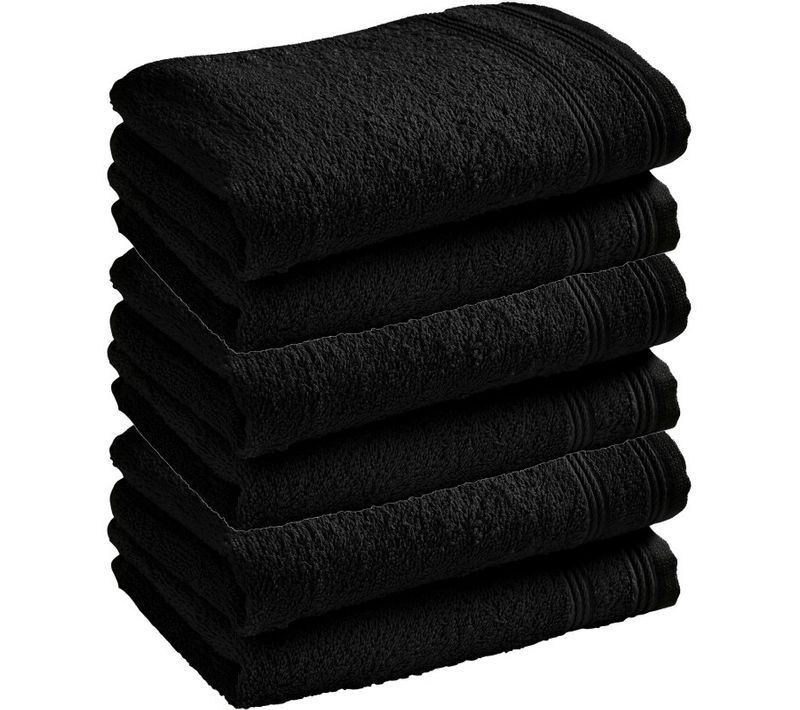 Lot De 24 Serviettes Invité éponge "spa" 30 X 50 Cm / 400 Gr/m² - Noir - 30x50 Cm