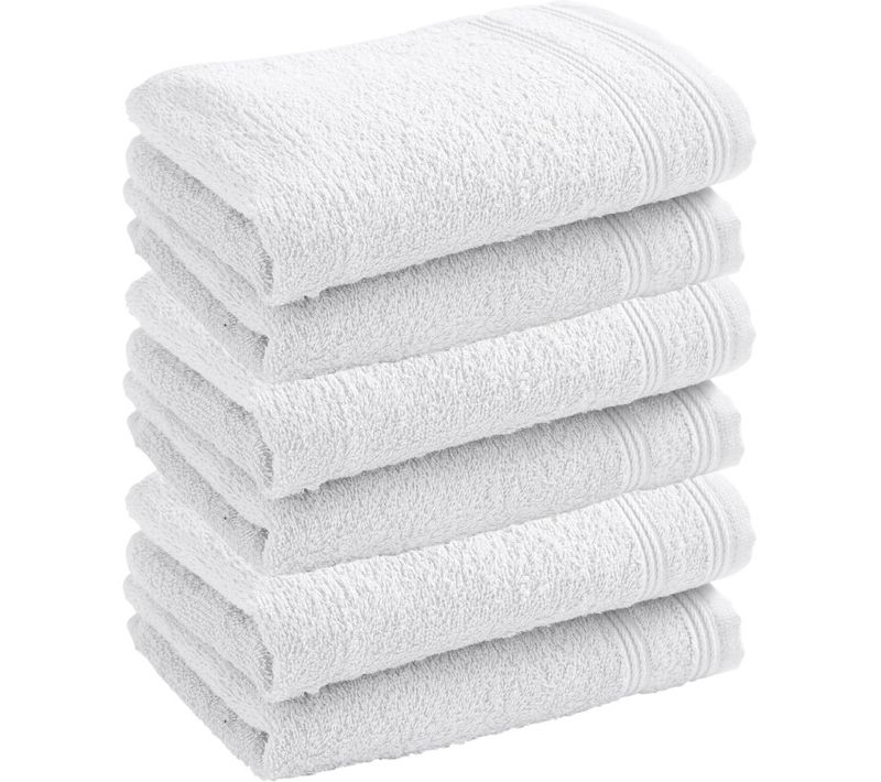 Lot De 24 Serviettes Invité éponge "spa" 30 X 50 Cm / 400 Gr/m² - Blanc - 30x50 Cm