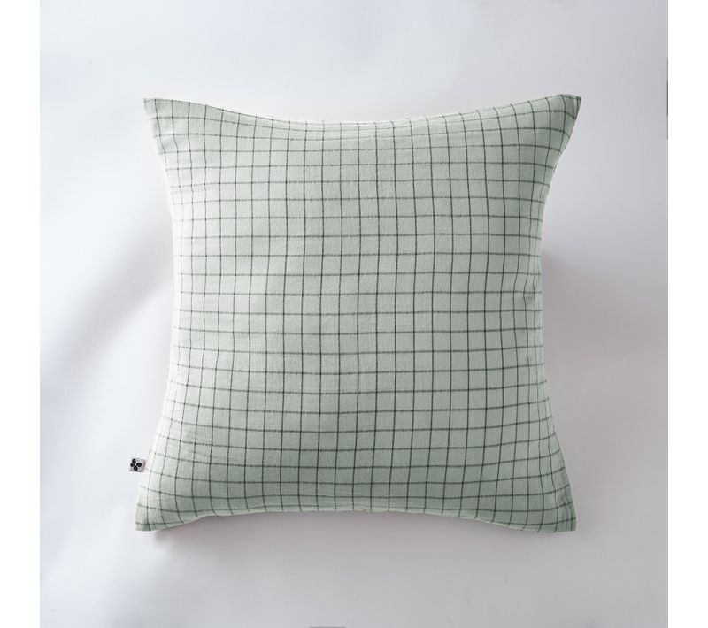 Taie D'oreiller Tissé-teint Petits Carreaux Déco "gaïa Mix" 60 X 60 Cm et 50 X 70 Cm "gaze De Coton"