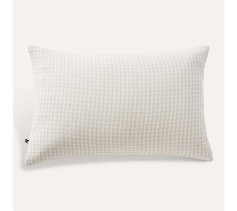 Taie D'oreiller "vickie" 60 X 60 Cm et 50 X 70 Cm Tissé Teint "gaze De Coton" - Taupe - 50x70 Cm