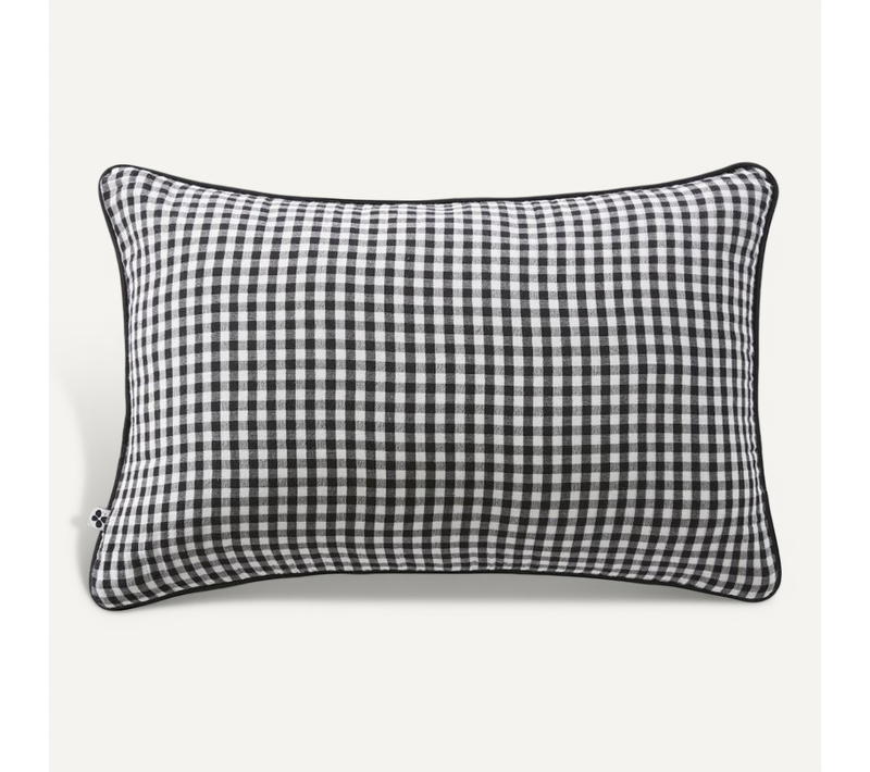 Coussin Déhoussable Avec Passepoil Tissé Teint "vickie" "gaze De Coton" - Marron - Cm