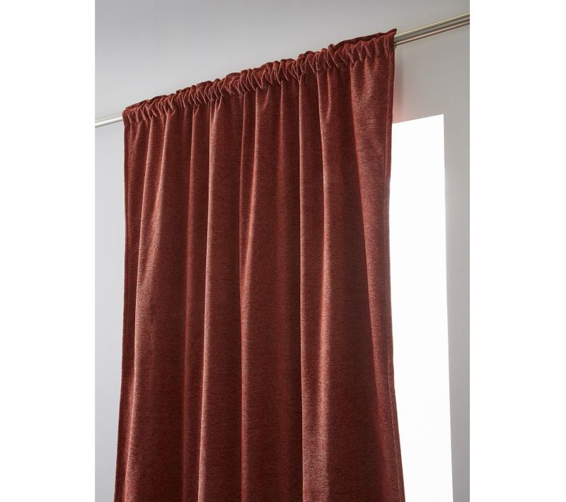 Rideau Occultant Phonique Et Thermique Doublé Polaire 100% Opaque - Terracotta - 140x260 Cm
