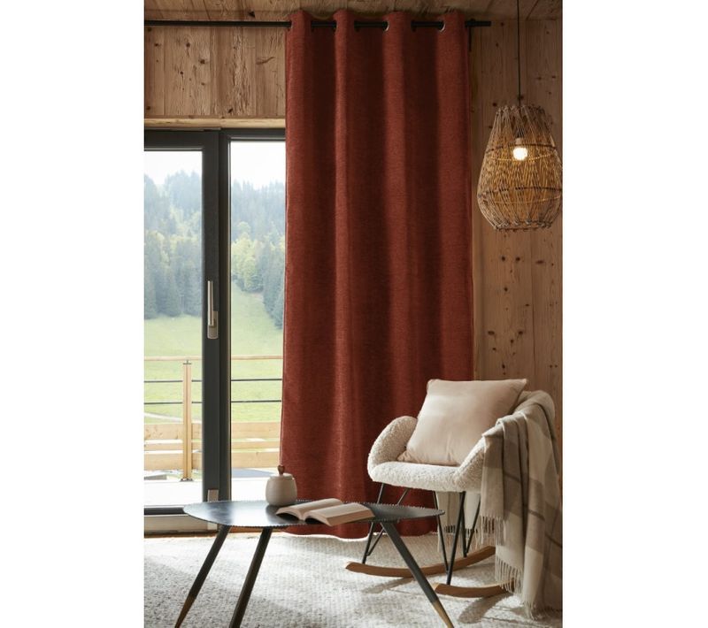 Rideau Occultant Phonique Et Thermique Doublé Polaire "bjorn" 100% Opaque